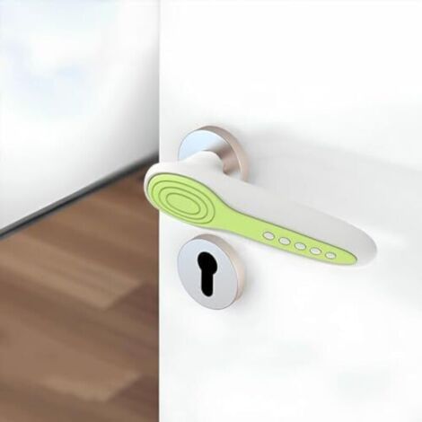 CSPARCV - Confezione da 2 coprimaniglie in silicone, una soluzione ideale per proteggere le maniglie delle porte da urti e scariche elettrostatiche (Colore: Verde)