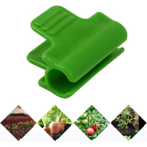 CSPARCV Confezione da 48 fascette per tubo da giardino, accessori per film per casetta da giardino, diametro esterno 16 mm, picchetti per piante, clip in plastica per serra, verde
