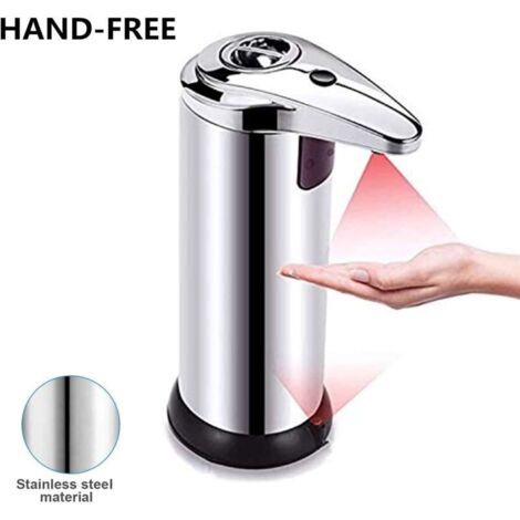 CSPARCV Dispenser di sapone elettrico in acciaio inox con base, dispenser automatico impermeabile, sensore a infrarossi e interruttore regolabile.