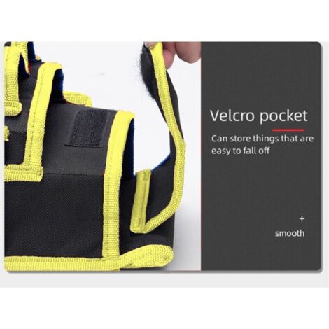 CSPARCV Elektrikertasche, Profi-Werkzeugtasche, Gürteltasche für Heimwerkerwerkzeuge, verstellbare Werkzeughalter-Gürteltasche mit mehreren Fächern für Werkzeuge, Hammer, Taschenlampe und Schraubensch