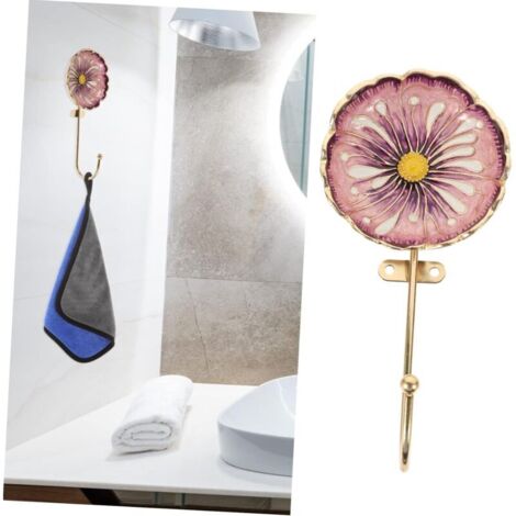 CSPARCV Emaille-Blumen-Kleiderhaken, Retro-Schlüsselhalter, Retro-Haken. Dekorative Kleiderbügel, exquisiter Wandhaken, einzigartiger Metall-Wandhaken, Huthaken, Hängehaken, Emaille-Blumen