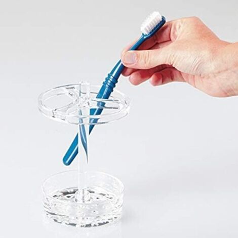 CSPARCV Porta spazzolini da denti 9,8x14,5 cm, supporto per spazzolini grande in plastica, trasparente