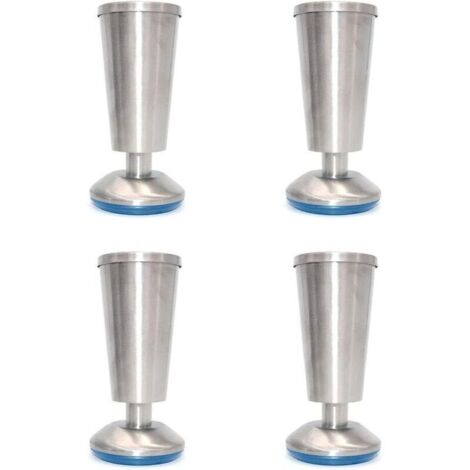 CSPARCV Set di 4 gambe per mobili da cucina in acciaio inossidabile per piano di lavoro, altezza 120 mm, altezza regolabile da 0 a 5 mm