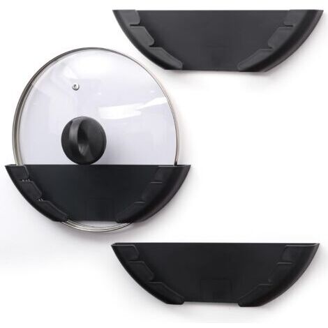 CSPARCV (Set mit 3 Kunststoff-Topfdeckelhaltern - Für Deckel von 15 bis 32 cm - Selbstklebender Topfdeckel-Organizer für Zuhause, Küche, Wand/Schranktür)