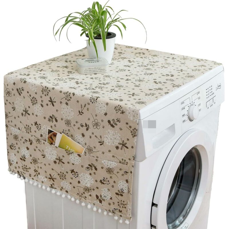 1 funda para lavadora, funda para frigorífico, funda para lavadora, funda multifuncional de 55 x 130 cm con bolsillo lateral de almacenamiento