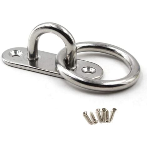 CSPARKV 1 M8 Gancho de montaje en techo Gancho de montaje en pared de acero inoxidable 304 para paquete de hardware de barco de columpio de yoga (tornillos incluidos)