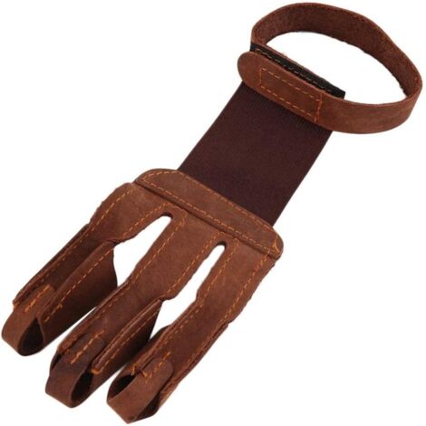 CSPARKV 1 PC 3-Design Bogenschießen Finger Schützen Handschuh Ziehen Bogen Pfeil Bogenschießen Schießen Handschuh Leder Einzel Handschuh