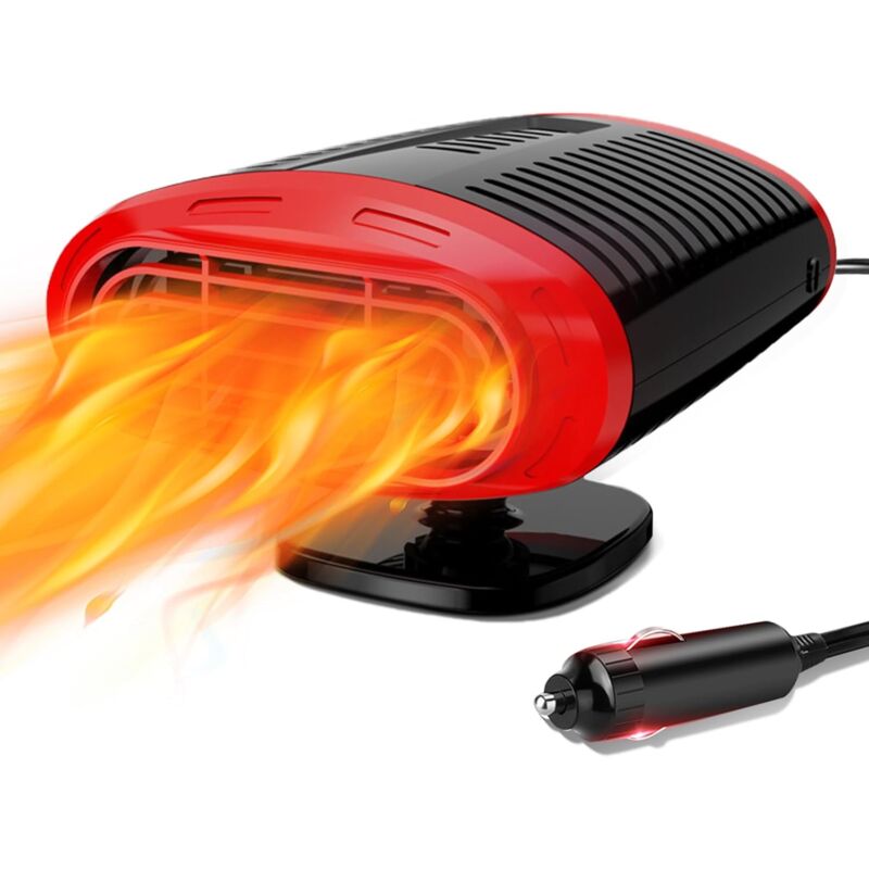 Csparkv - 1 pcs Chauffage de Voiture 12V: Chauffage de Ventilateur de Voiture 12 Volt Portable, 2 en 1 Chauffage Rapide de Pare-Brise de Voiture avec