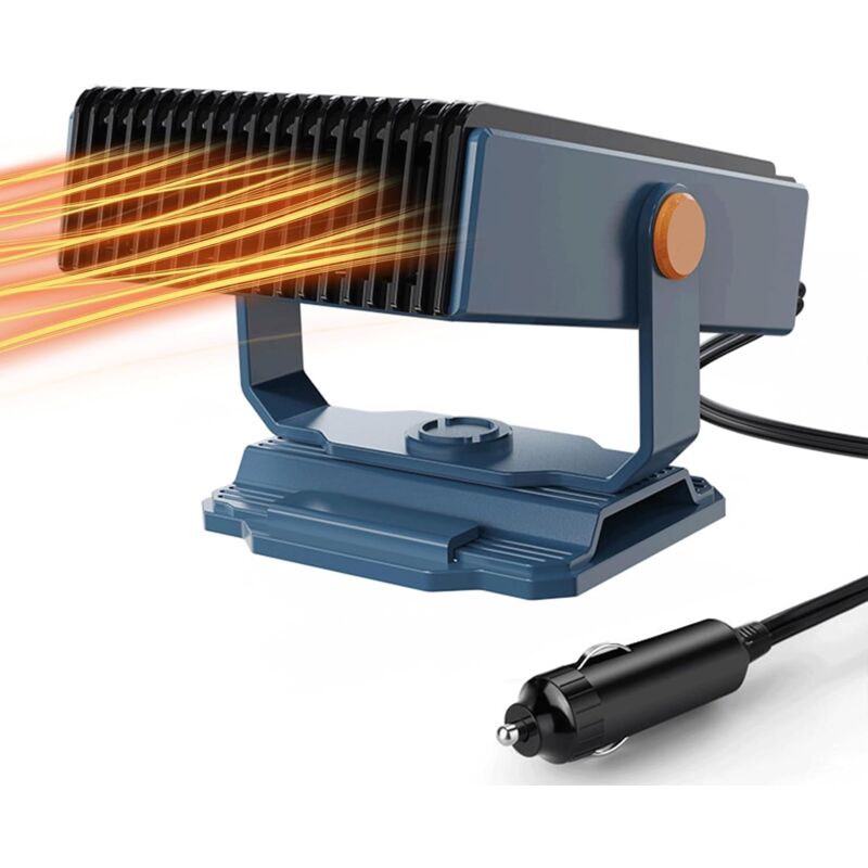 Csparkv - 1 pcs Chauffage de Voiture 12V, Dégivreur et Désembuage 2 en 1, 150W Réchauffeur de Voiture Portable, Rotation à 180°, Auto Chauffage