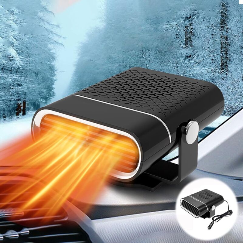 Csparkv - 1 pcs Chauffage Voiture,150W Désembueur de Voiture Pare-Brise,Dégivreur de Voiture,Dégivreur de Chauffage de Voiture avec pivotant à