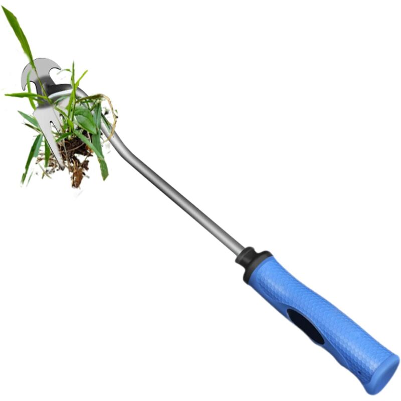 Csparkv - 1 pcs Désherbeurs Manuels Outil de Désherbage Manuel Extracteur Mauvaises Herbe Avec Manche Outil de Jardinage(Poignée en Caoutchouc à 4