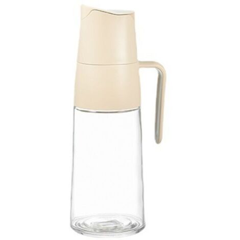 CSPARKV 1 PCS  Distributeur D'huile D'olive 600 ml Couvercle Automatique Distributeur Bouteille Huile, bouteille d'huile d'olive en verre avec bouchon à gravité