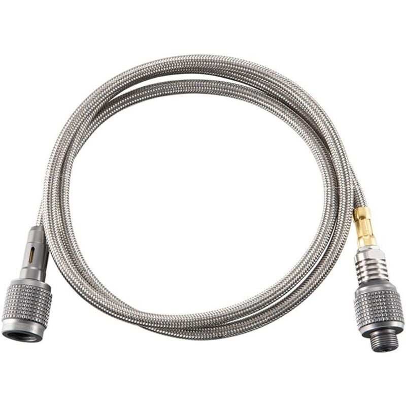 CSPARKV 1 PCS Raccord de tuyau haute pression en acier inoxydable Propane fileté Extension Tube Barbecue Réchaud Réservoir de gaz Accessoires Tuyau