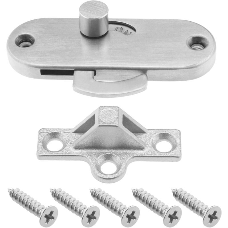 Csparkv - 1 pcs Serrure de Porte Coulissante à Pêne Dormant à 90° en Acier Inoxydable 304 Accessoires de Loquet de Porte à 90 Degrés pour Porte de