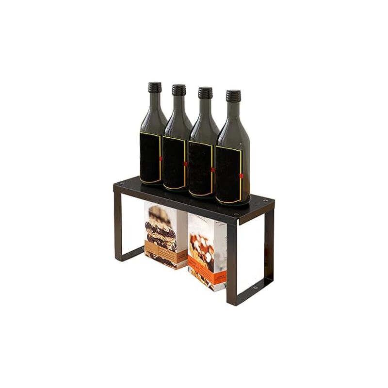 Csparkv - 1 pièces 30 x 12 x 15 cm Étagère à Épices Étagère de Rangement de Cuisine Support de Rangement Empilable en Acier Inoxydable Organiseur de