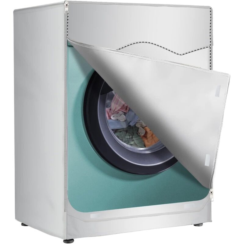 1 pieza Funda para lavadora Protector solar a prueba de polvo 60 x 60 x 85 cm Plata - Csparkv