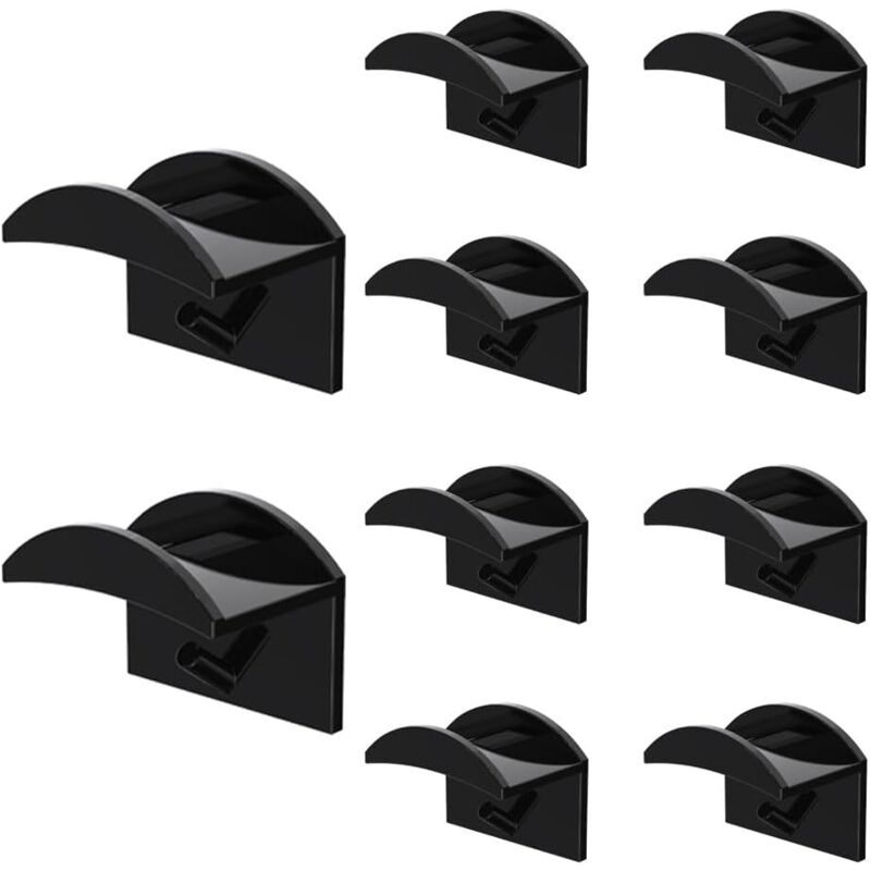 10 Black Hat Hook,Hat Hooks Wall Mount,Baseball Cap Wall Mounts,Easy Installation,No Drilling,Cap Holder - Csparkv