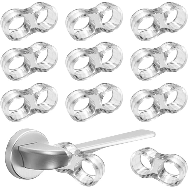 10 Pcs Door Stop, Transparent pvc, Silicone Door Handle and Bumper Anti-Doorknob Protection (10er 8-Shape) - Csparkv