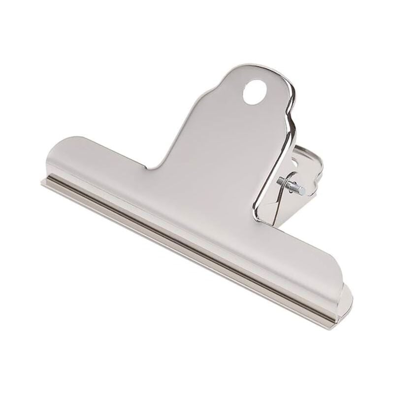 10 Pcs Large Bulldog Clips - 100mm Metal Hinge Clip Large Stainless Steel Bulldog Clip for Paper, Mail, Cardboard, Office, Kitchen (Silver) - Csparkv