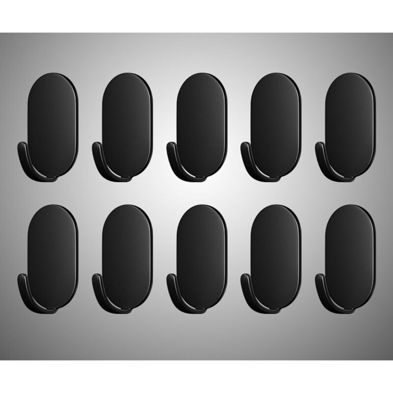 Csparkv - 10 Pièces Crochet Adhésif, Blanc Accroche Adhesif Crochet Adhésif Mural De Salle De Bains, Anti-Rouille Crochet Autocollant Adhesif Sans