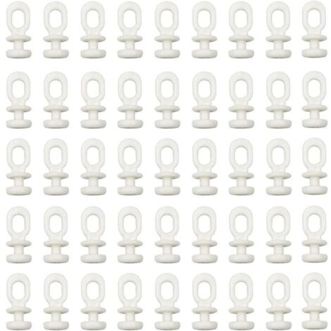CSPARKV 100 PCS Glisseurs pour Rail à Rideaux Crochet de Tringle à Rideau Coulissant Crochet de Rideau Rail Glisseur pour Rideau de Fenêtre Rideau de Porte et Rideau de Douche