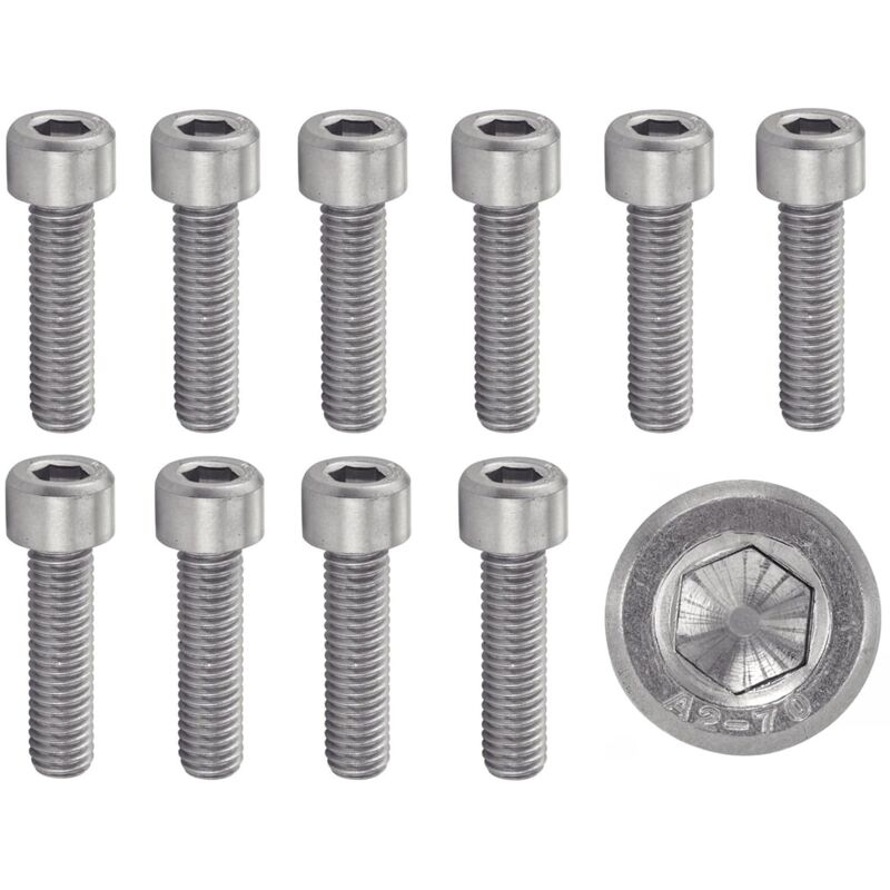 Csparkv - 100 Pcs M5x20 mm Cylindrical Head M5 x 20mm chc Socket Head Cap Screws (Allen Key) Stainless Steel A2-70 (V2A/304) iso 4762 / din 912