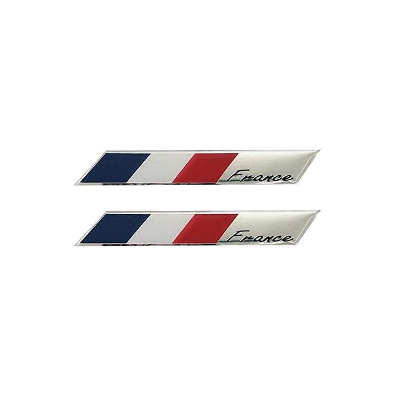 10×1.5×0.2cm)France Car Sticker, 2 Pcs French Flag 3D Sticker for Car Decoration Decals Exterior Accessories - Csparkv