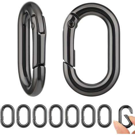 Mini Mousquetons En Alliage De Zinc - Lot De 10, Noir, 2.42cm - Pour Clés, Sac à Dos, Camping, Bricolage