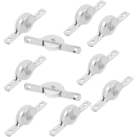 CSPARKV 10pcs sourcing map Roulette de porte coulissante de placard de garde-robe de meuble 1.8" (46mm) Distance de trou argenté