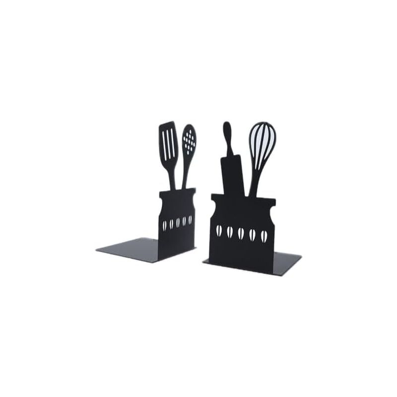 Csparkv - 10x10x15cm Serre Livre, 2 pièces cale Livre en métal Rangement Livre Bureau bibliothèque Bureau Bookends Bloc Support de Livre Noir