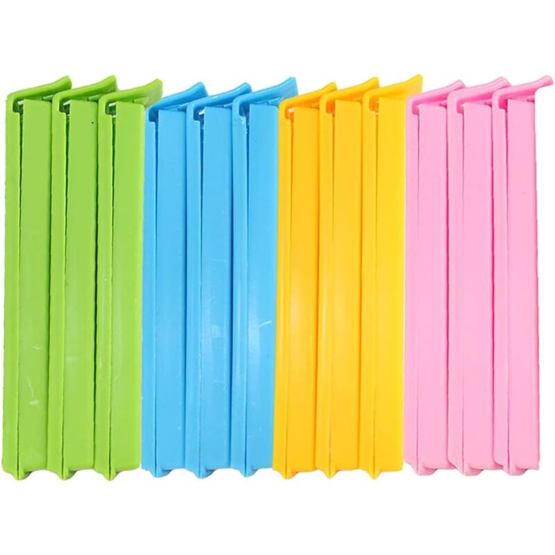 12 Pieces Food Sealing Clips, Bag Closure Clip, Plastic Food Clip, Reusable Kitchen Closure Clip, Bag Closure Clip for Kitchen Packaging Candy Snack