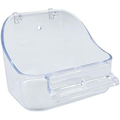 CSPARKV 12,8 x 9,5 x 10 cm Vogelbadewanne mit Dusche – Transparente Badewanne, Reinigungskäfig, Aufhängevorrichtung, Vogelbadewanne für Papageien, Wellensittiche, kleine Vögel, Beos, Spatzen C