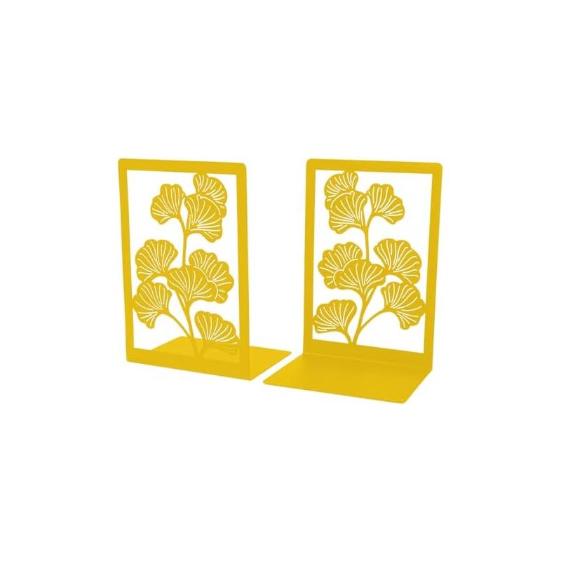 Csparkv - 12x9x17cm Serre Livre, Lot de 2 Cale Livre, Serre-Livres en Métal, Support de Livre Creux Décoratifs, Serre Livres avec Coussinets