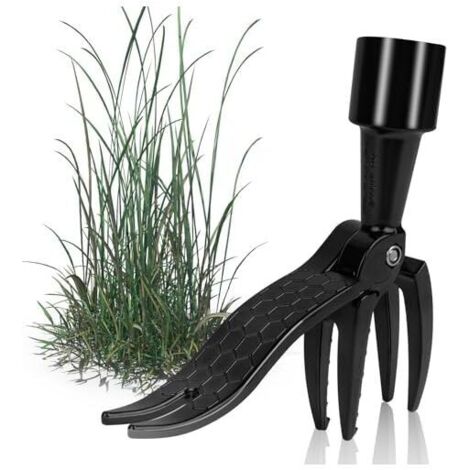 CSPARKV 130mm Désherbeur Manuel Extracteur de Mauvaises Herbes Et PéDale en Acier DéSherbage Debout Outil de Désherbage 4 Griffes pour Déterrer Les Racines Outils de Jardinage pour Jardin et Pelouse