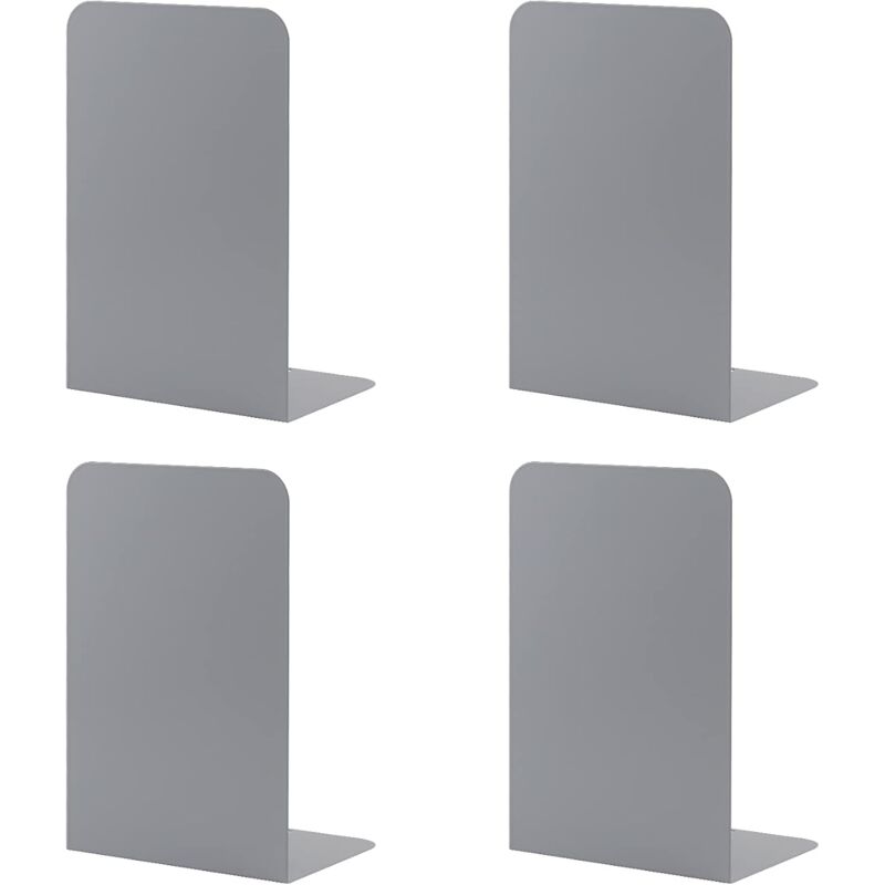Csparkv - 13.5×10.2×20.3cm)Gris Laiteux -Serre-Livre Metal, 2 Paires Serre-Livres Enfants,Anti-Rayures Serre-Livres Design, pour Bureaux,Décoratifs,