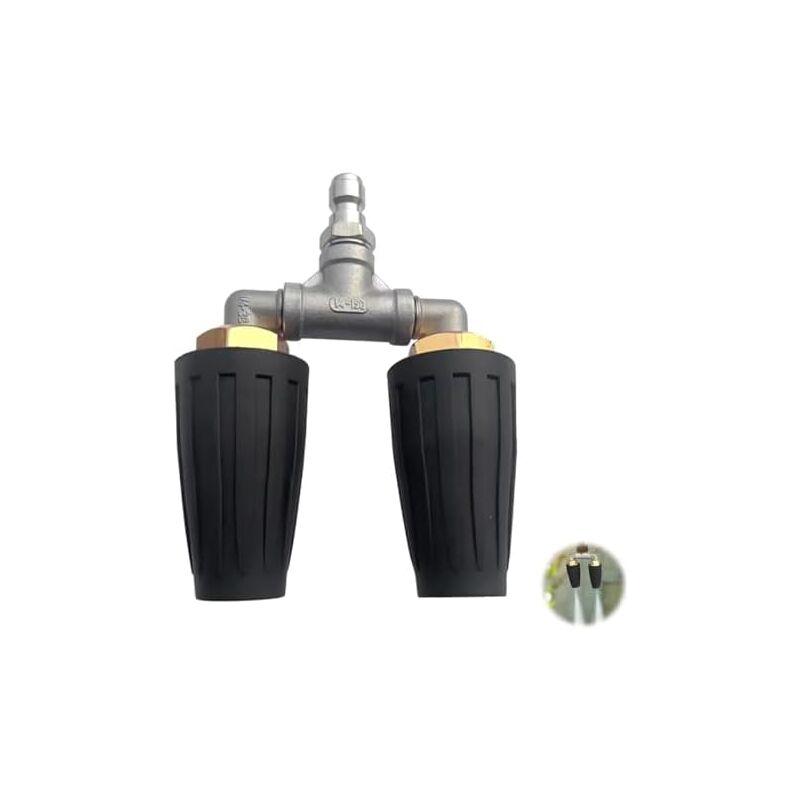 Csparkv - 13x 9.6x13cm Double Buse de Pulvérisation Turbo Rotative, 4000 psi 035 Pistolet à Buse Turbo Rotative, 1/4' Connexion Rapide, Accessoires
