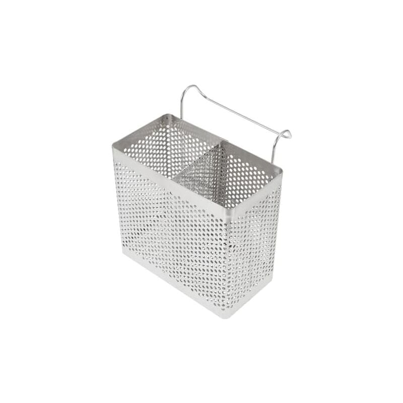 Csparkv - 13x7x12.5cm Ustensiles de Cuisine Porte- en Acier Inoxydable 2 Compartiments Couverts Étendoir Panier Vaisselle Égouttoir Organisateur avec