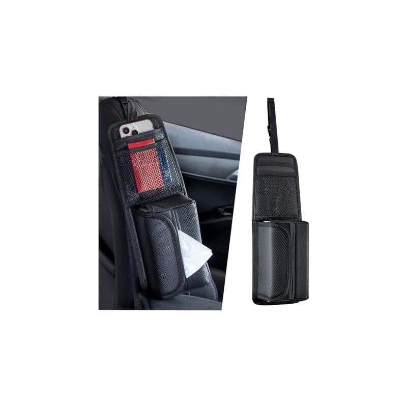 Csparkv - 13x7x38.5cm Sac Rangement Latéral pour Siège Voiture Pliable Siège De Voiture Organisateur Côté Pliable Organisateur Latéral Rangement en