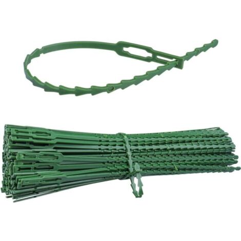 CSPARKV 150Pcs Attaches de Plantes Réglables de Jardinage 230mm Attache Soutien de Jardin Lien de Serrage en Plastique Réutilisable pour Soutenir Vignes Tomates Arbustes Plantes (Vert)