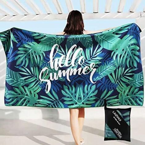 CSPARKV 160x80cm Serviette de Plage en Microfibre Anti Sable, Couverture de Plage légère, Anti-Sable et à séchage Rapide - Grande Couverture de Pique,