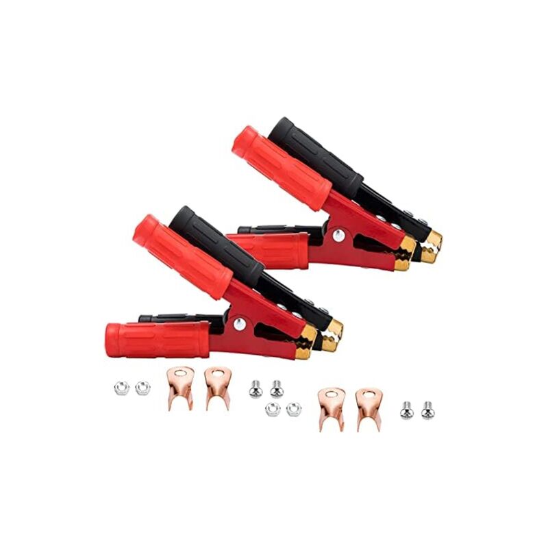 Csparkv - 16cm 4 Pièces Pince Batterie Voiture Pince Crocodile en Cuivre Pur pour Automobile Camion Bateau
