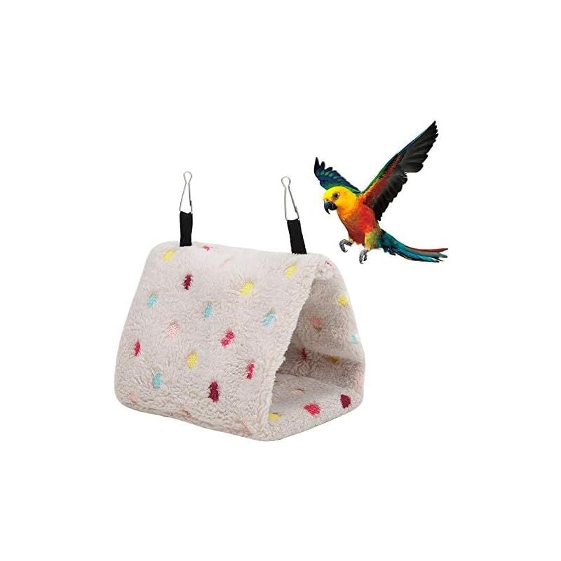 Csparkv - 17x12x13cm Hamac en Peluche pour Hamster Nid Suspendu Chaud pour Oiseaux Petits Animaux de Compagnie Perroquets Myna Sugar Glider Birds