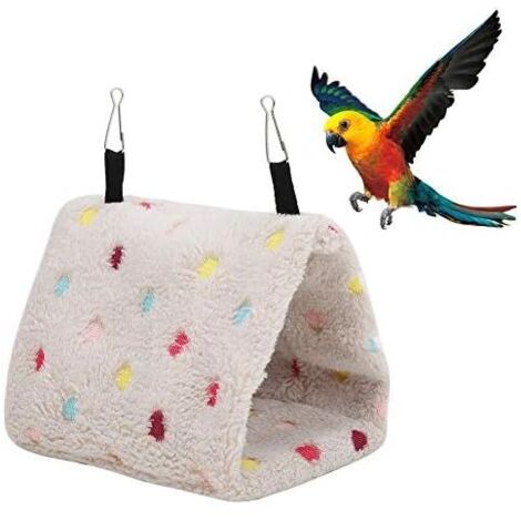 CSPARKV 17x12x13cm  Hamac en Peluche pour Hamster Nid Suspendu Chaud pour Oiseaux Petits Animaux de Compagnie Perroquets Myna Sugar Glider Birds