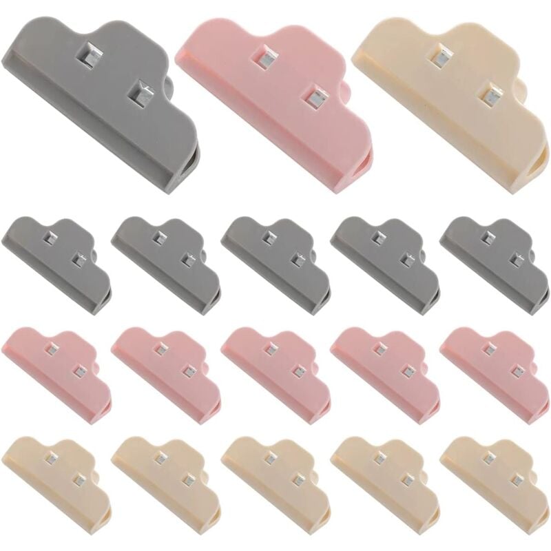 18Pcs Food Sealing Clips, Durable Colorful Kitchen Sealing Clips Reusable Plastic Sealing Clip Bag Closure Clip for Food and Snack Storage - Csparkv