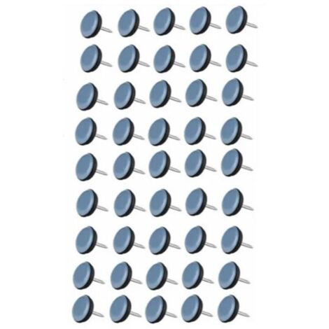 CSPARKV （19mm ）50 Pièces Patin Chaise Teflon à Clouer Ronde Patins de Meubles en Teflon Patin de Chaise avec Clou Teflon Patins de Chaise Feutre à clouer pour Chaise Canapé Bureau Table
