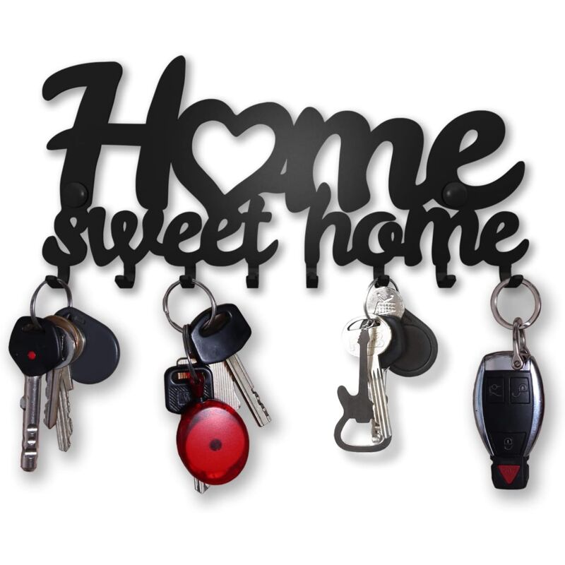 CSPARKV 1Pack Design Wall Key Holder, Home Sweet Home Wall Key Holder, Decorative Key Box, Original Wall Key Hanger, Wall Key Holder, Metal, Home