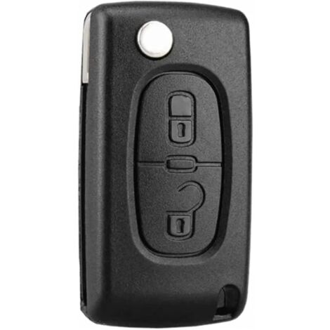 CSPARKV (2 botones, CE0536) Carcasa de llave de 2 botones compatible CE0536 Llave plegable para Peugeot 307 308 Citroen C4 C5
