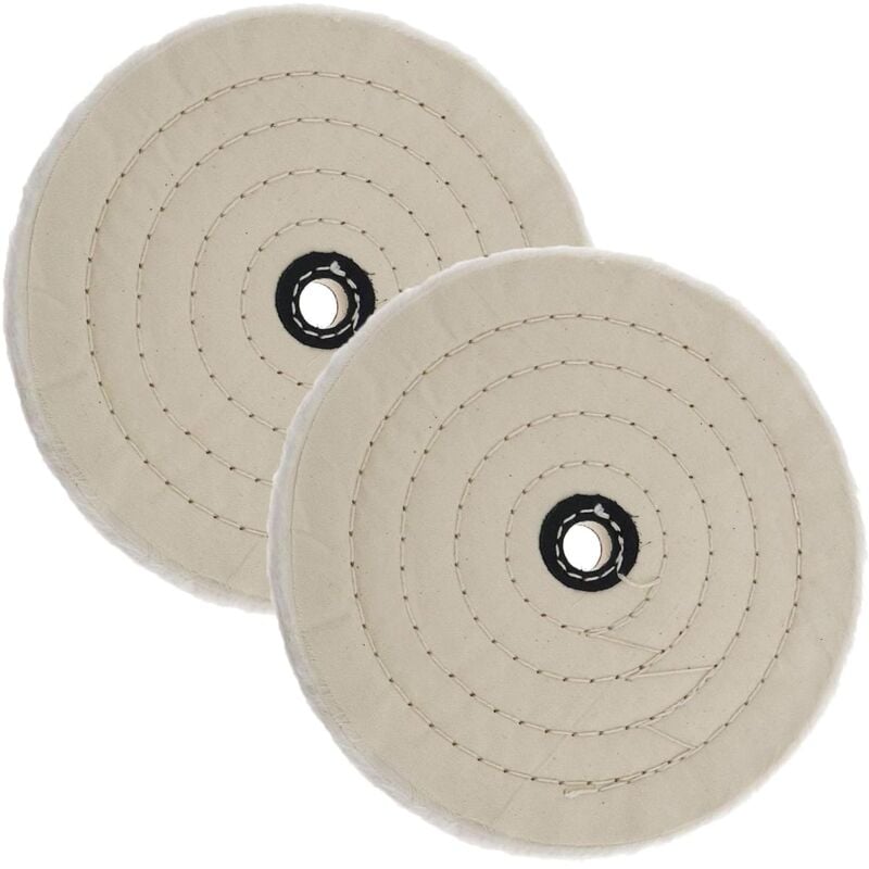 Csparkv - 2 Disques de Polissage en Coton Spirale de 180mm, Avec Trou D'axe , pour Outils de Ponçage de Table