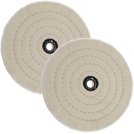 CSPARKV 2 Disques de Polissage en Coton Spirale de 180mm, Avec Trou D'axe , pour Outils de Ponçage de Table