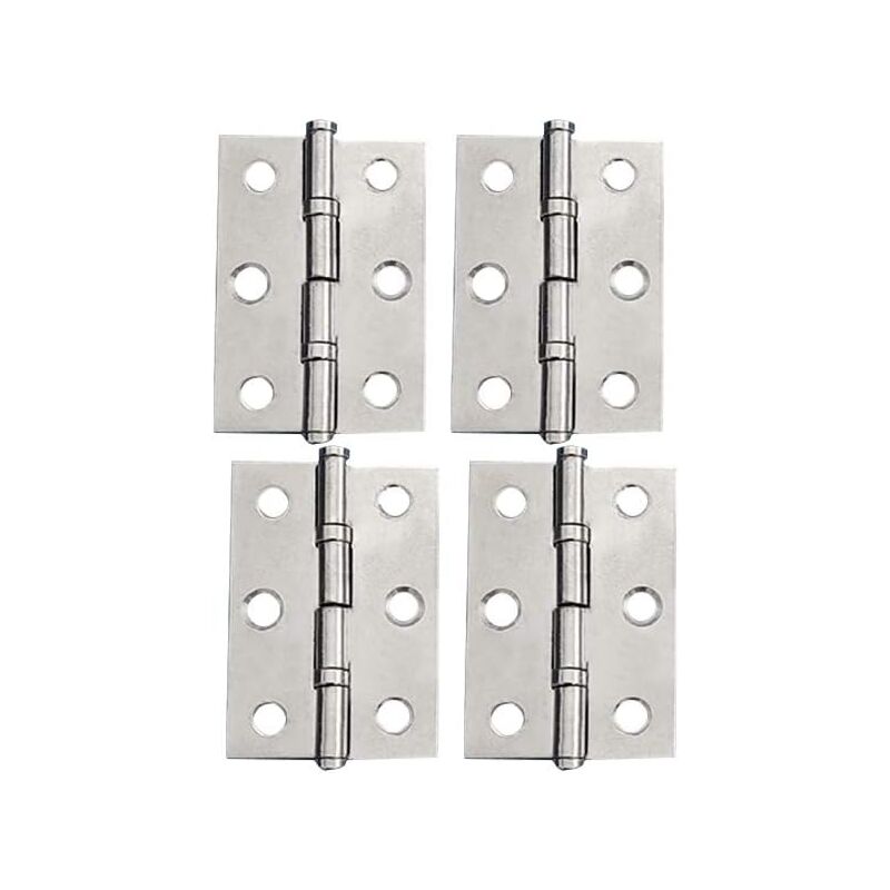 CSPARKV 2 Inch(50x39x1.2mm) 4pcs Stainless Steel Hinge - Cabinet Door Hinges Furniture Hinges Folding Hinges for Drawer Box Window, Silver